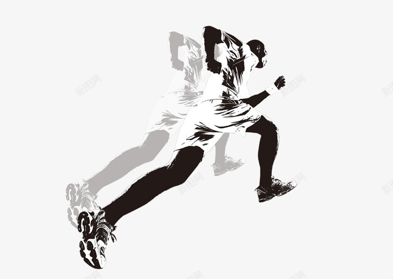 奔跑的人psd免抠素材_新图网 https://ixintu.com 人物 剪影 海报 装饰