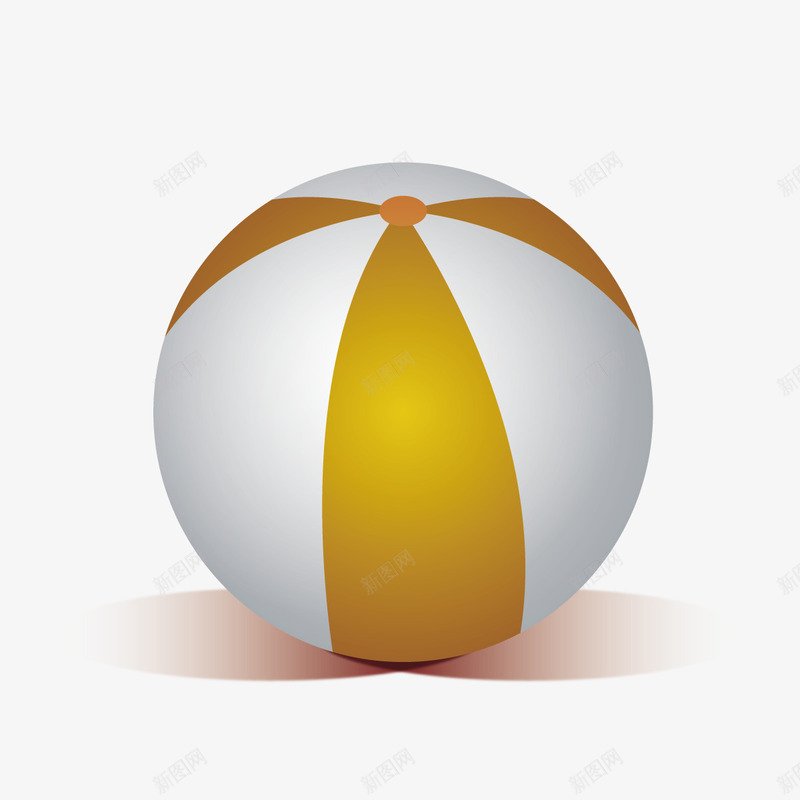 沙滩球png免抠素材_新图网 https://ixintu.com 娱乐 排球 条纹 球类 黄色