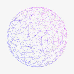 球形紫色渐变曲线线条网格球体素图标高清图片