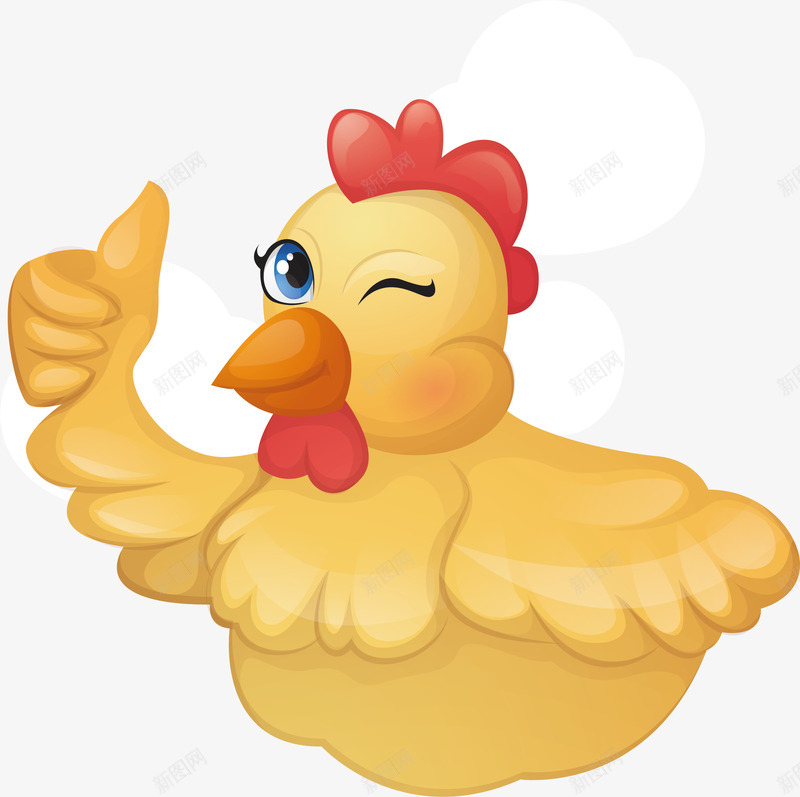 竖起大拇指的公鸡png免抠素材_新图网 https://ixintu.com 公鸡 养鸡场 卡通公鸡 矢量png 竖起大拇指 黄色公鸡