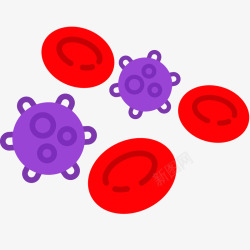医疗图表插画红细胞和病毒插画矢量图高清图片