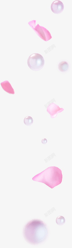 花瓣珍珠吊坠粉色珍珠花瓣高清图片