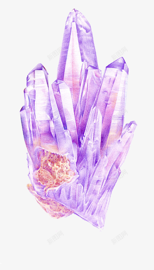 紫色水晶psd免抠素材_新图网 https://ixintu.com 宝石 水晶 紫色 饰品
