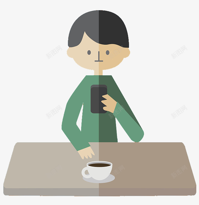 扁平风喝咖啡的男孩png免抠素材_新图网 https://ixintu.com coffee 咖啡 喝咖啡人物 喝咖啡的男孩 扁平风 男孩 男孩品尝咖啡