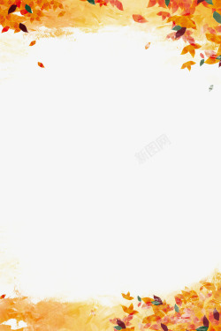 秋天海报背景秋天金黄色树叶背景高清图片