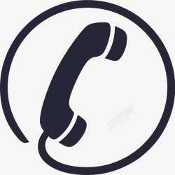 黑色的电话黑色手绘电话标志客服图标高清图片