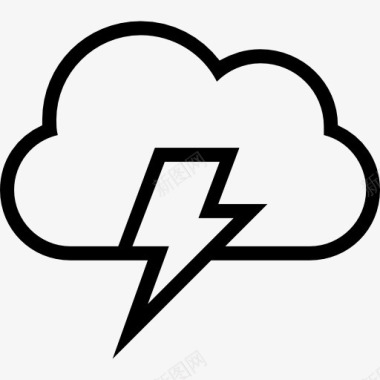 闪电在云中风天气符号风暴图标图标