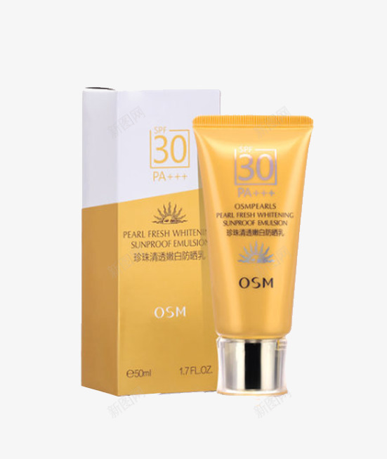 欧诗漫防晒霜SPF30PApng免抠素材_新图网 https://ixintu.com 产品实物 嫩白 清透 防晒乳