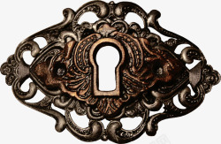 金属锁芯棕色花纹锁芯高清图片