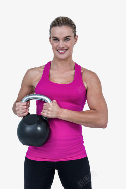 女性健身器材微笑的女教练健身中高清图片