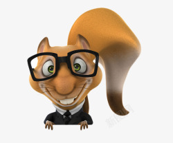 棕色小松鼠戴眼镜的松鼠片高清图片
