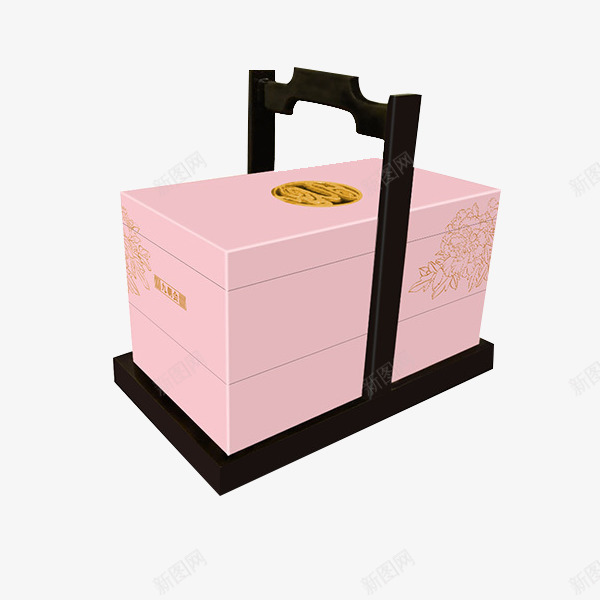 粉色简单包装盒png免抠素材_新图网 https://ixintu.com 小巧 月饼盒 花纹 轻盈