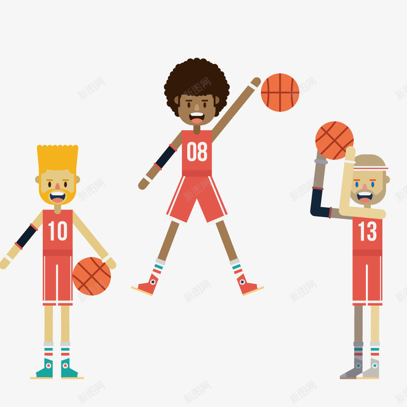 愉快的篮球运动员png免抠素材_新图网 https://ixintu.com 三人篮球赛 比赛 篮球 红色 运动员