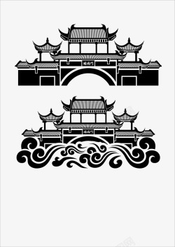 上海建筑简笔画国酒门建筑简笔画图标高清图片