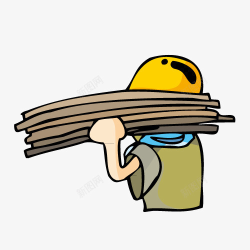 干活的工人png免抠素材_新图网 https://ixintu.com 卡通 安全帽 工人 干活 手绘 棕色 灰色 黄色