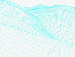波浪线网格科技感抽象地面线条元素矢量图高清图片