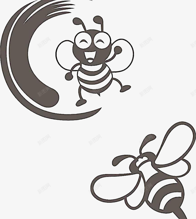 简单蜜蜂形象元素png免抠素材_新图网 https://ixintu.com 元素 卡通 蜜蜂 造型
