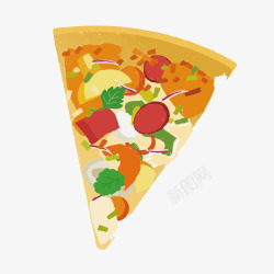 蔬菜水果营养披萨矢量图素材