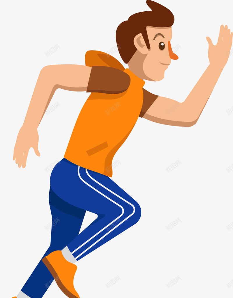 马拉松狂奔的男人png免抠素材_新图网 https://ixintu.com 奔跑 开心 狂奔的男人 跑步 锻炼 马拉松