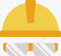建筑施工人员安全帽安全帽和安全镜矢量图高清图片