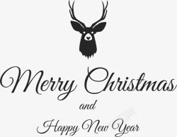 黑色麋鹿圣诞节简约装饰高清图片