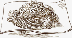 梵高素描稿手绘食物高清图片