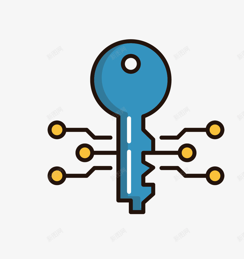 蓝色钥匙安全标图标png_新图网 https://ixintu.com 保护 安全 安稳 密码 性能 蓝色 解锁 钥匙