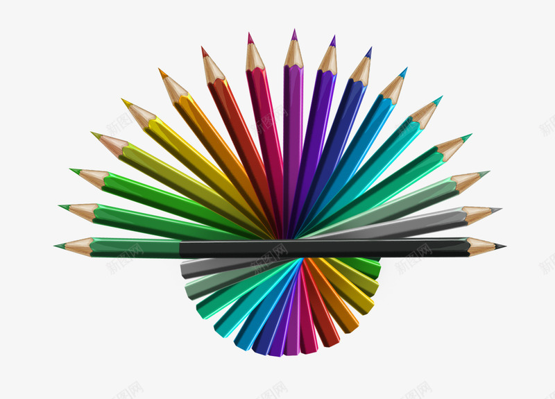 铅笔文具png免抠素材_新图网 https://ixintu.com 七彩 彩色的笔 铅笔