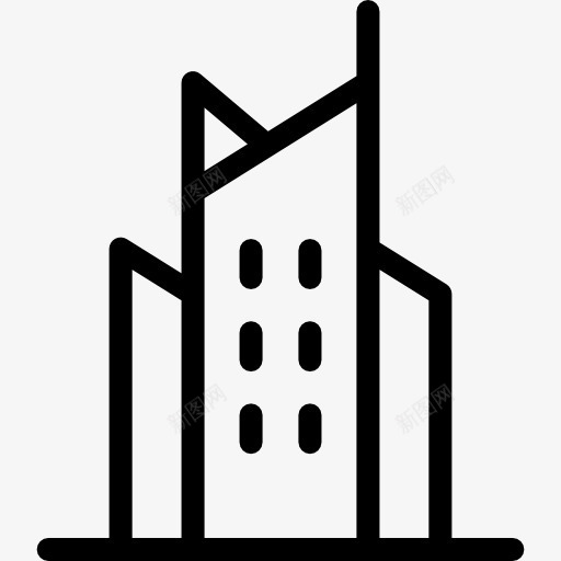 建筑图标png_新图网 https://ixintu.com 城市 城市景观 建筑 摩天大楼 窗户