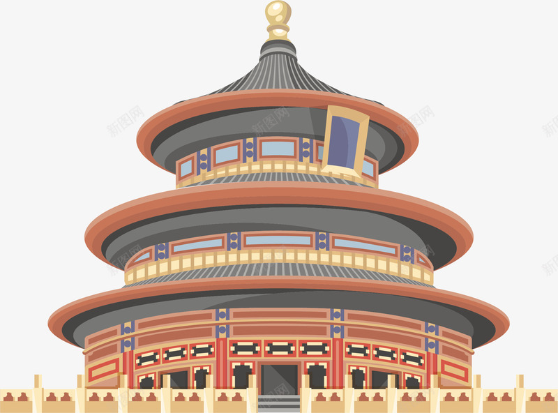 手绘中国风塔矢量图ai免抠素材_新图网 https://ixintu.com 中国风塔 创意 卡通 可爱 彩色图 手绘图 简单 矢量图