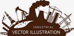 工业城市漫画手绘工业城市漫画矢量图高清图片