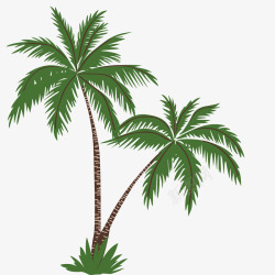 创意椰子卡通画绿色植物树木矢量图高清图片