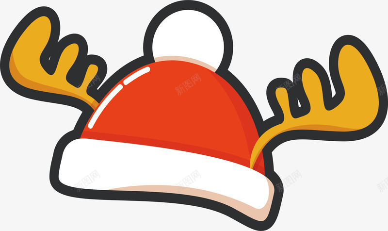 卡通鹿角圣诞帽png免抠素材_新图网 https://ixintu.com 圣诞帽 圣诞节 矢量png 红色帽子 鹿角 鹿角圣诞帽