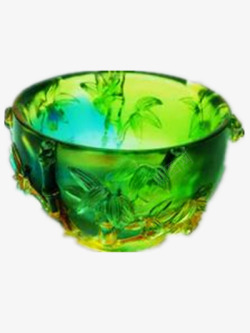 绿色艺术品琉璃碗高清图片