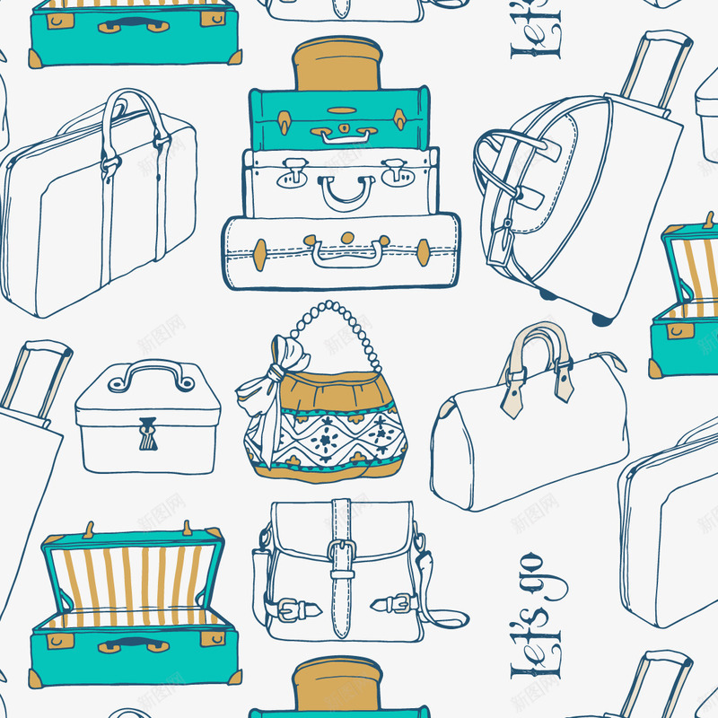 包包背景png免抠素材_新图网 https://ixintu.com 女性 手提包 旅行箱 装饰背景
