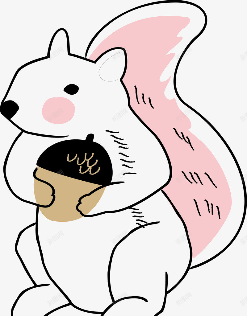手绘松鼠png免抠素材_新图网 https://ixintu.com 创意 卡通 可爱 彩色图 手绘图 松鼠 简单