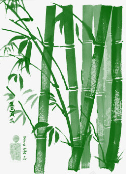 泼墨剪影竹子高清图片