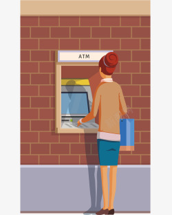自动存款机银行自动取款机元素矢量图高清图片