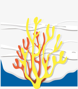 平面海草素材卡通手绘彩色海底植物海草高清图片