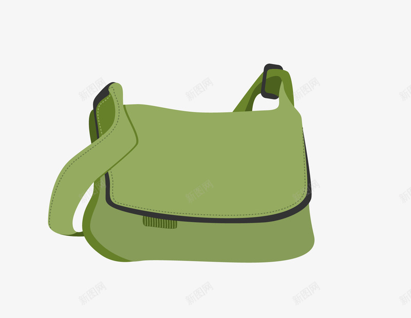 绿色斜挎包png免抠素材_新图网 https://ixintu.com 书包 单肩包 挎包 旅行包 背包 行李包