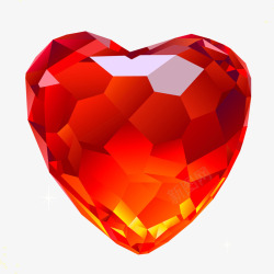 材质坚硬红色心形钻石高清图片