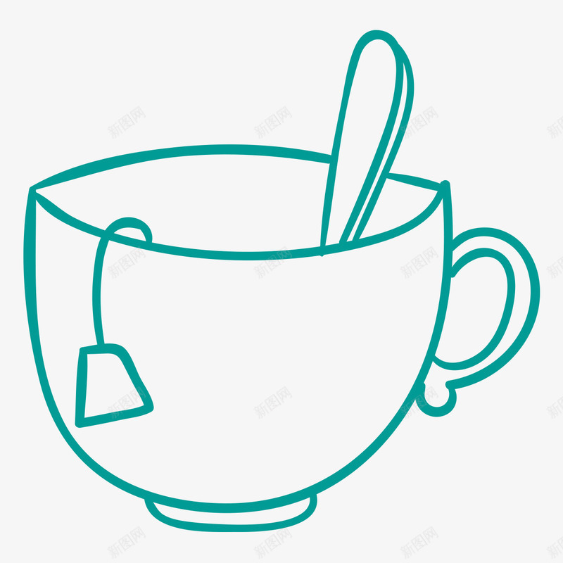 茶杯简笔画png免抠素材_新图网 https://ixintu.com 咖啡杯简笔画 喝咖啡 喝茶 泡红茶 茶杯简笔画 饮品