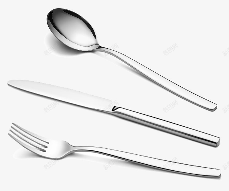 银白色西式餐具png免抠素材_新图网 https://ixintu.com png 勺子 叉子 西式餐具 银白色 餐刀