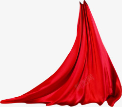 红色丝绸布艺双11素材
