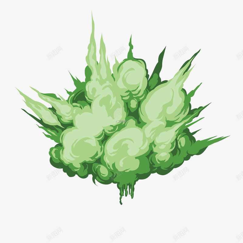 绿色爆炸蘑菇云png免抠素材_新图网 https://ixintu.com PNG 爆炸 绿色 蘑菇云 装饰图案