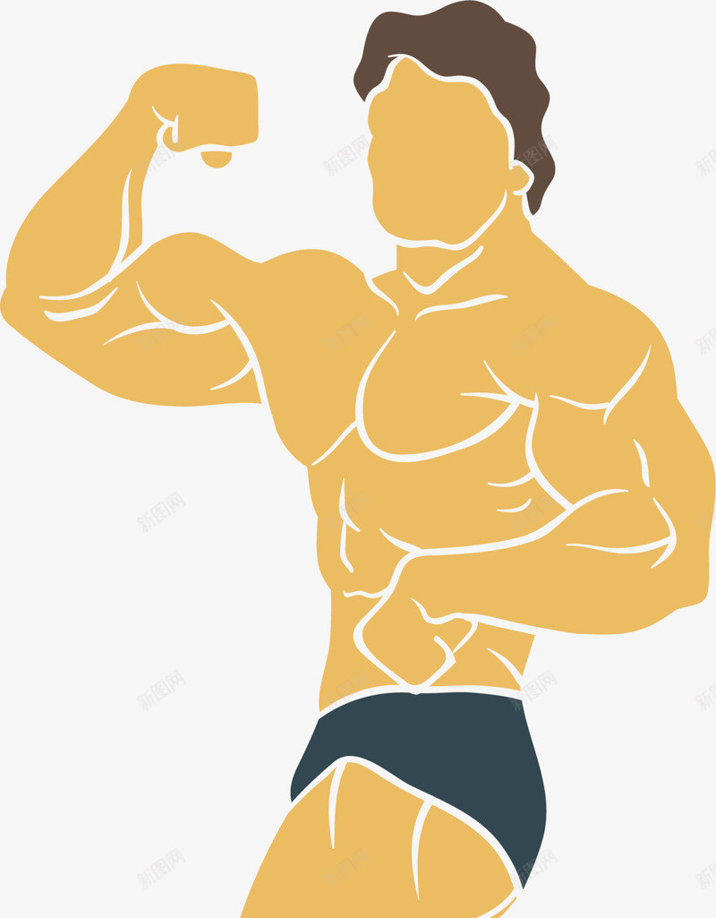 黄色卡通强壮男人png免抠素材_新图网 https://ixintu.com 健康 健身房 强壮男人 强壮肌肉男 强身健体 肌肉男 运动健身 锻炼