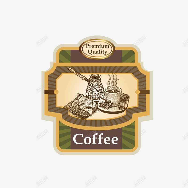 咖啡标贴矢量图图标ai_新图网 https://ixintu.com 印章 咖啡 图标 徽标 标志 标签 标贴 矢量图