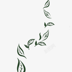漂浮茶叶动画茶叶叶子漂浮元素高清图片