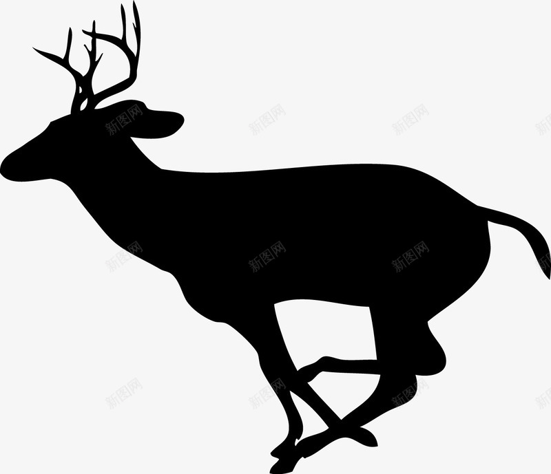 奔跑的小鹿图标png_新图网 https://ixintu.com PNG图形 PNG装饰 动物 小鹿 装饰 黑色