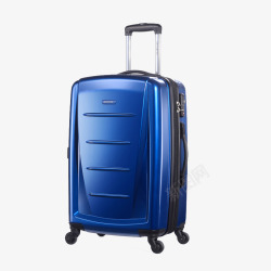 商务行李箱蓝色皮箱高清图片